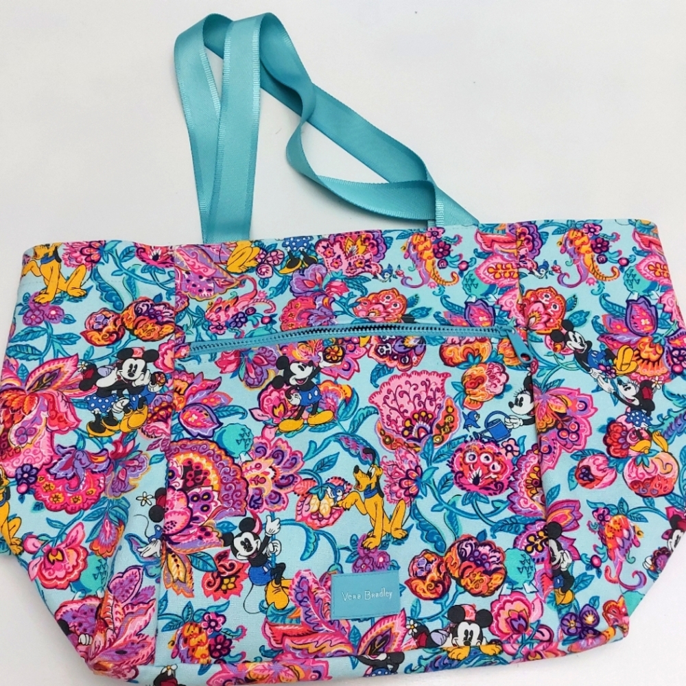 SALE Vera Bradley Disney Mickey's Colorful Garden Drawstring Family Tote NWOT